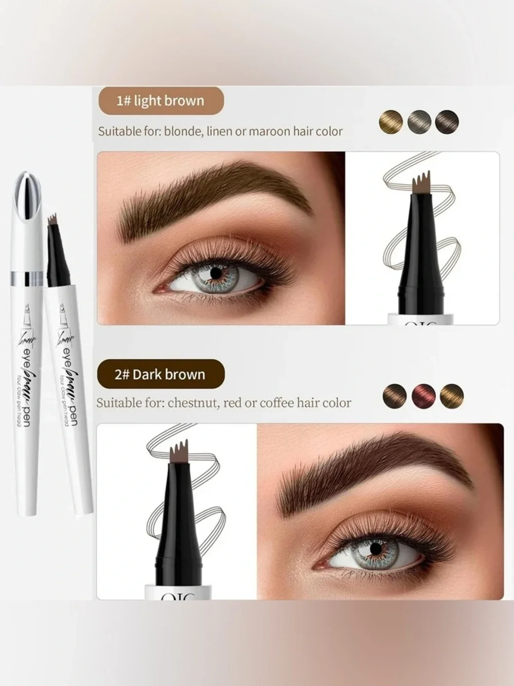 QIC Microblading Eyebrow Pen - Dark Brown, NEW